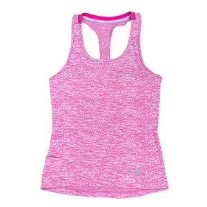 Adidas Climalite Racerback Running Shirt with side pocket, Pink/white he…